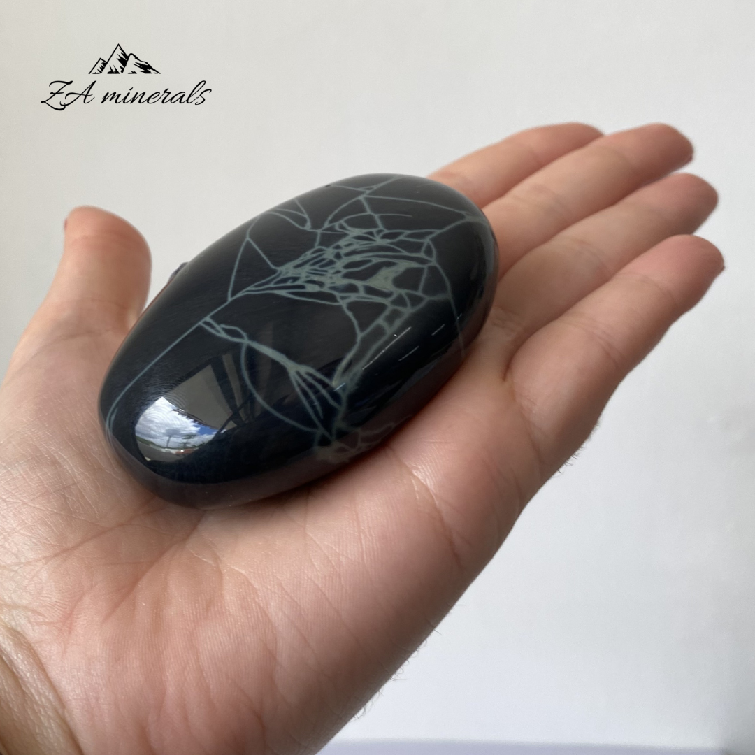 Polished Spiderweb Obsidian Palmstone (x1) 0.136kg IY17