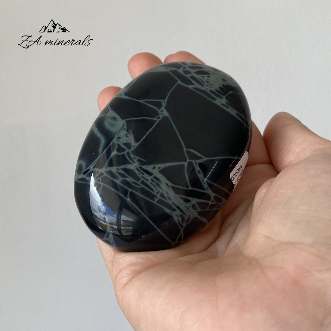 Polished Spiderweb Obsidian Palmstone (x1) 0.165kg IY18