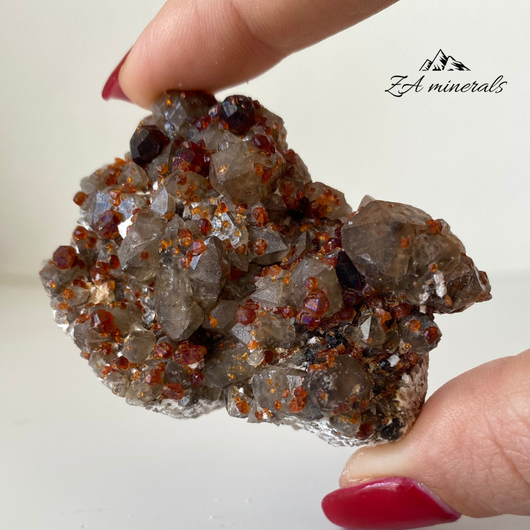 Spessartine Garnet & Smoky Quartz 0.079kg