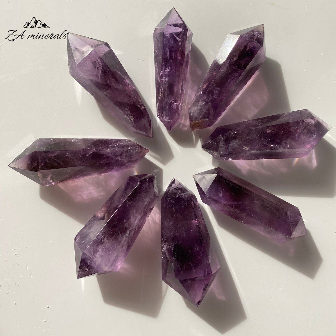 Polished Amethyst DT Points (x8) 0.268kg