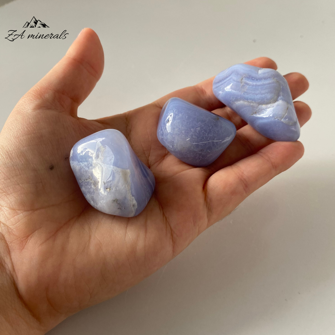 Blue Lace Agate Tumbles (x12) 0.408kg