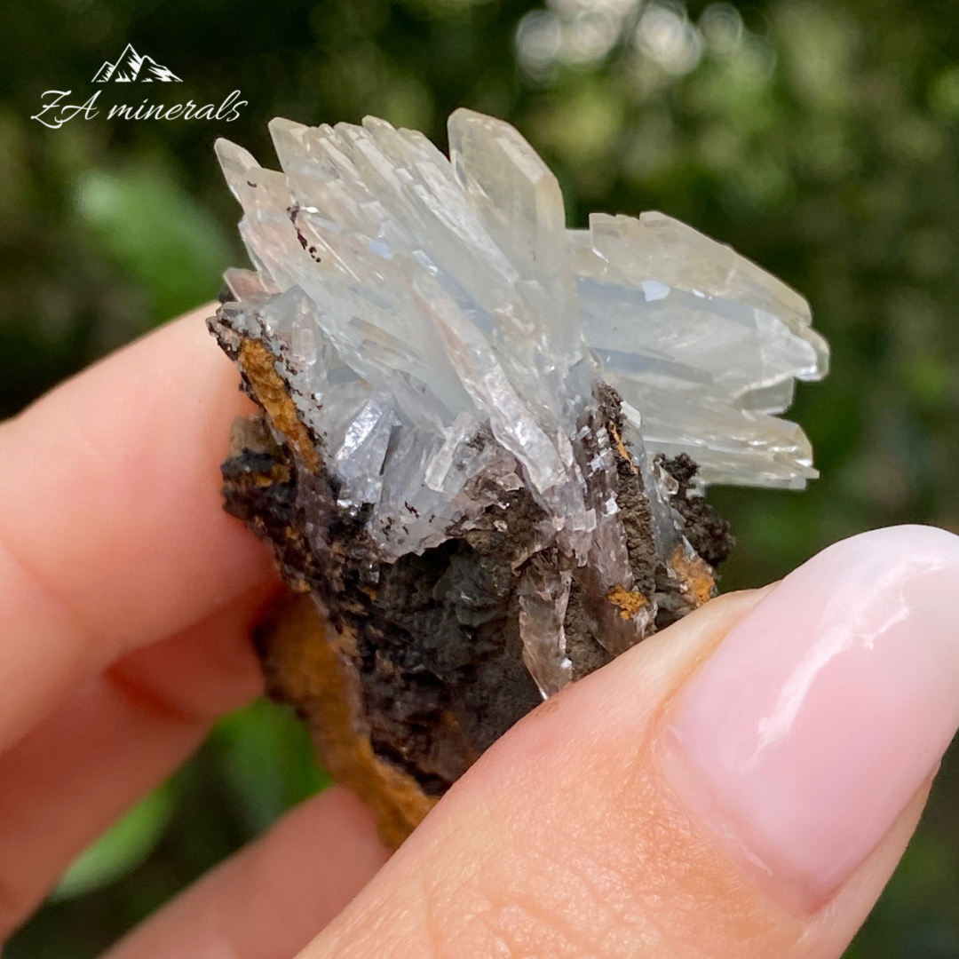 Blue Bladed Baryte on Matrix 36g (HX07)