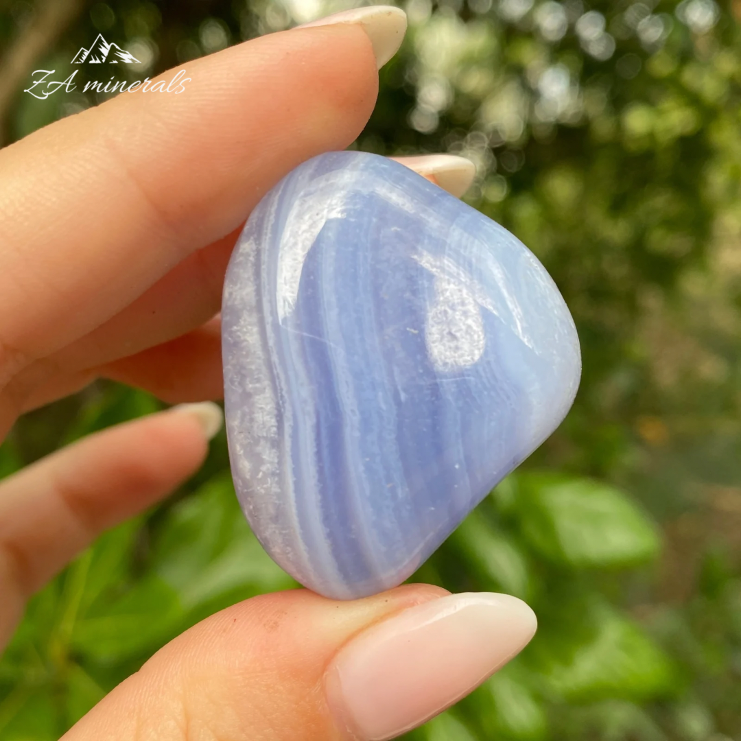 Blue Lace Agate tumble 43g (HX15)