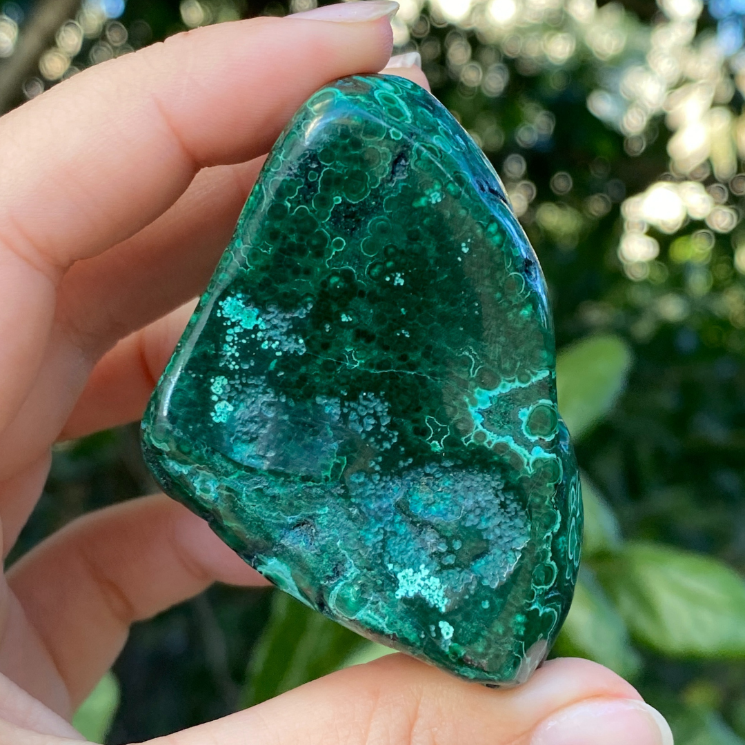 Polished Malachite Chrysocolla free form 146g HZ13