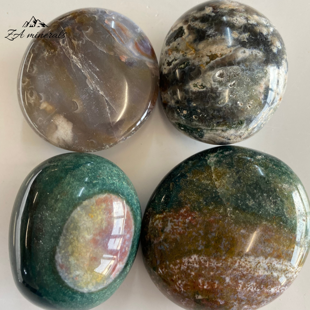 Polished Ocean Jasper Palmstone (x1) 0.085kg IS10 – ZA minerals