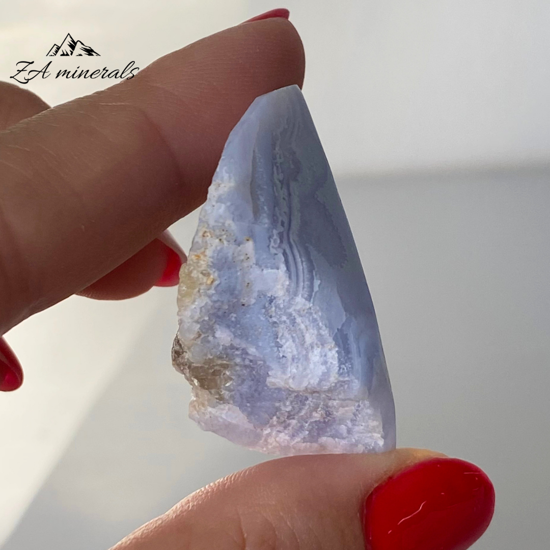 Part Polished Blue Lace Agate 0.021kg JA12
