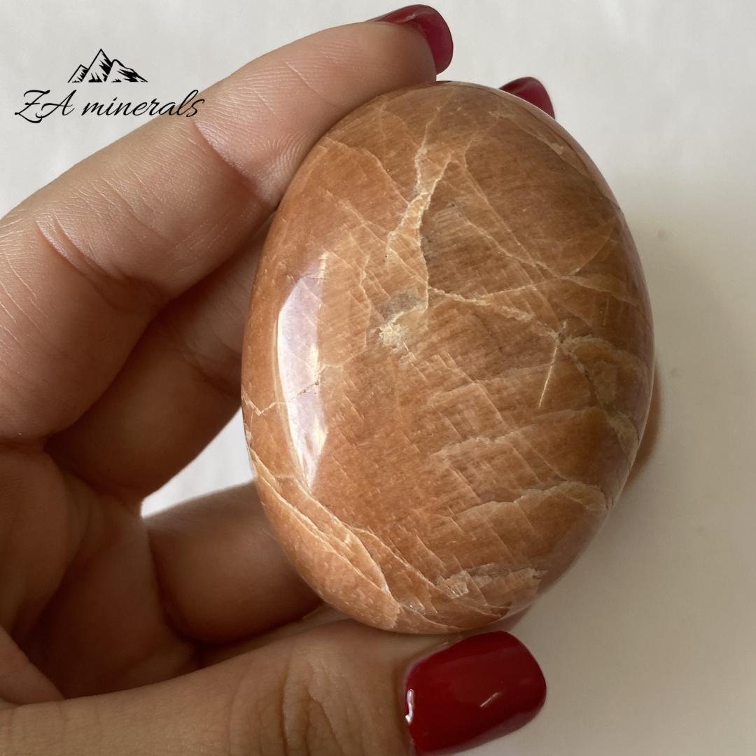 Polished Peach Moonstone Palmstones (x3) 0.260kg GB14