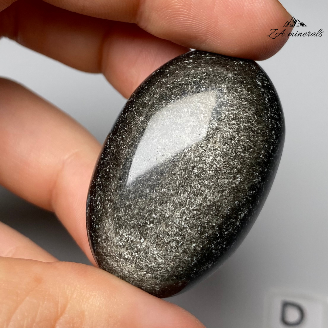 Polished Silversheen Obsidian Palmstones IN05