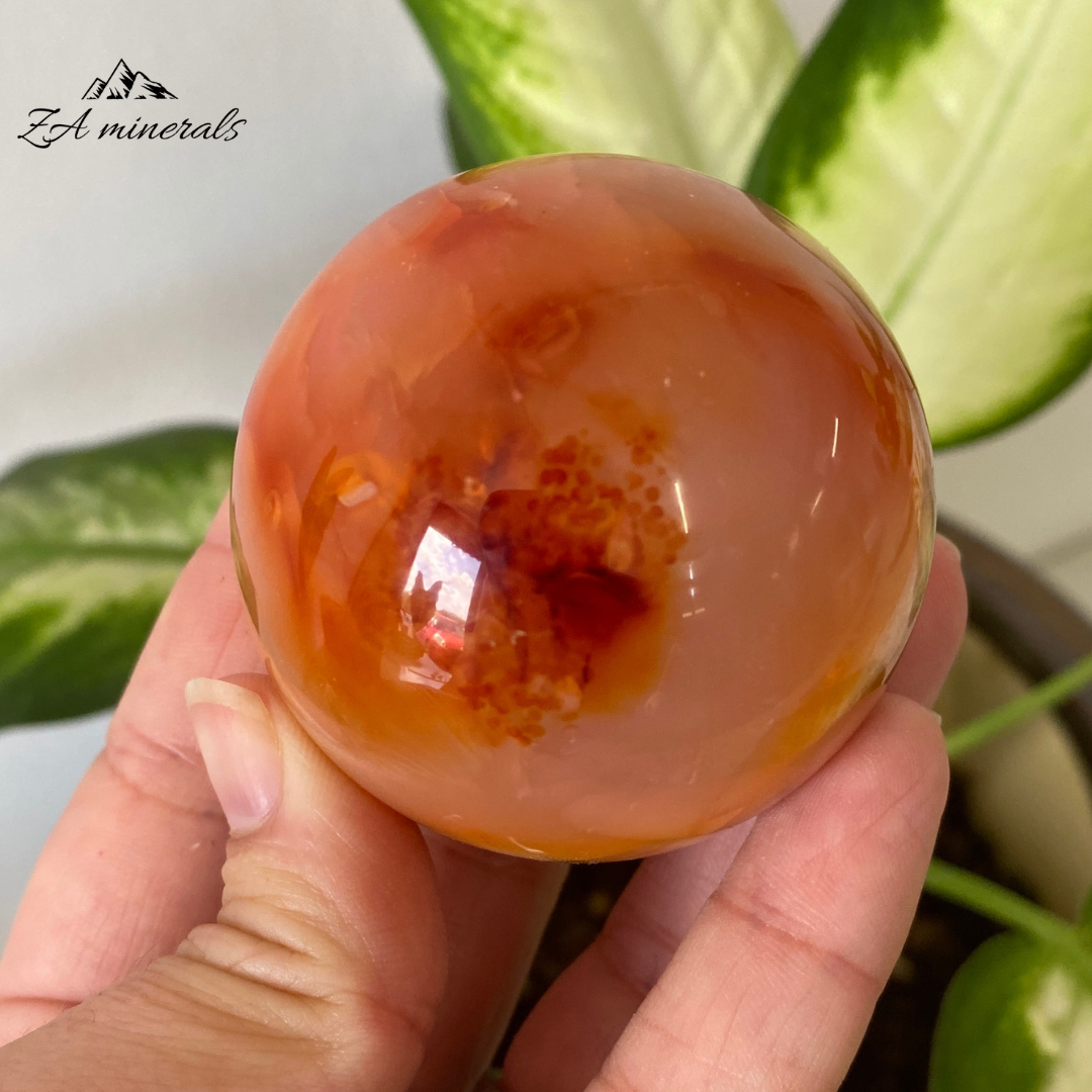Polished Carnelian Sphere 224g IA01