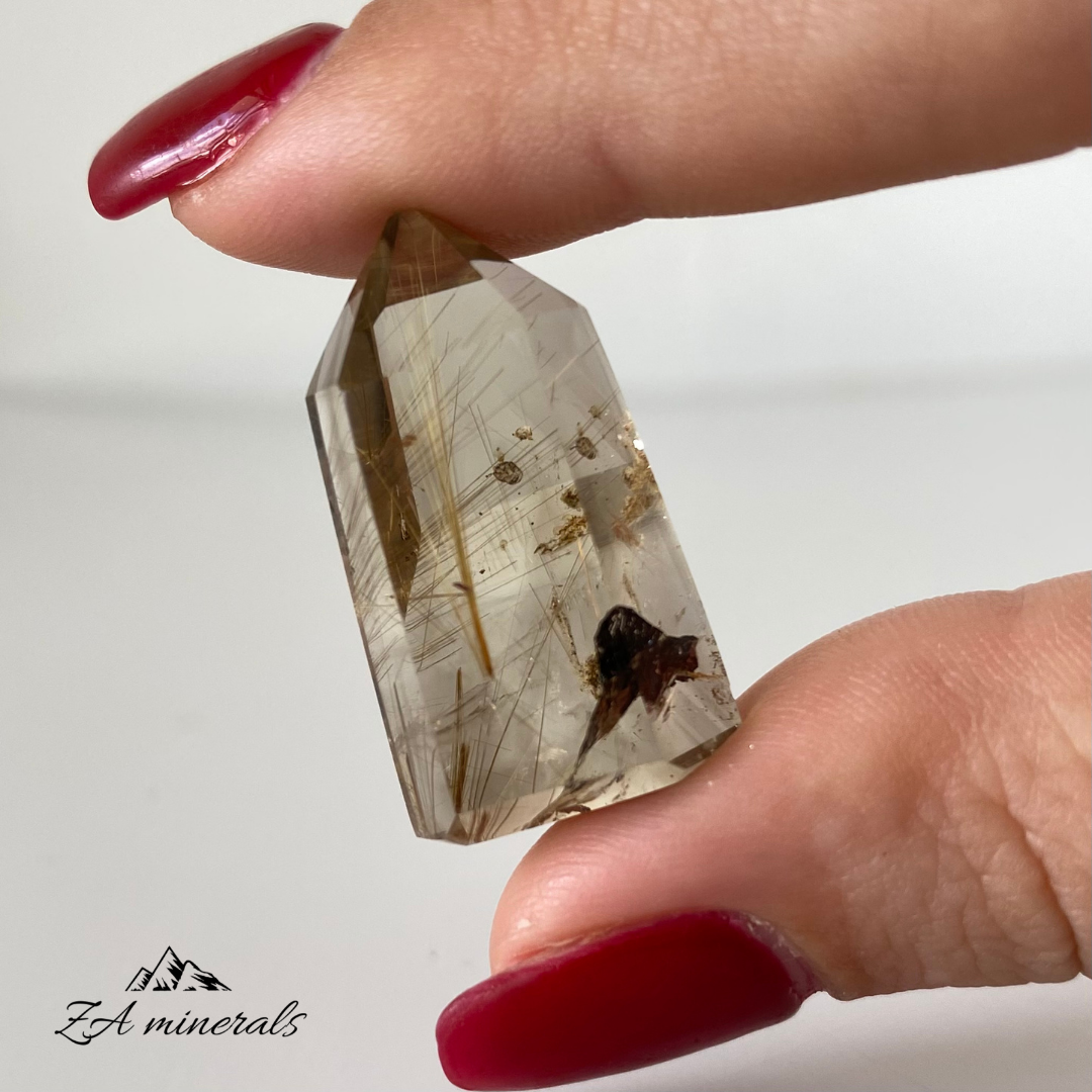Polished Rutilated Citrine Point 0.007kg