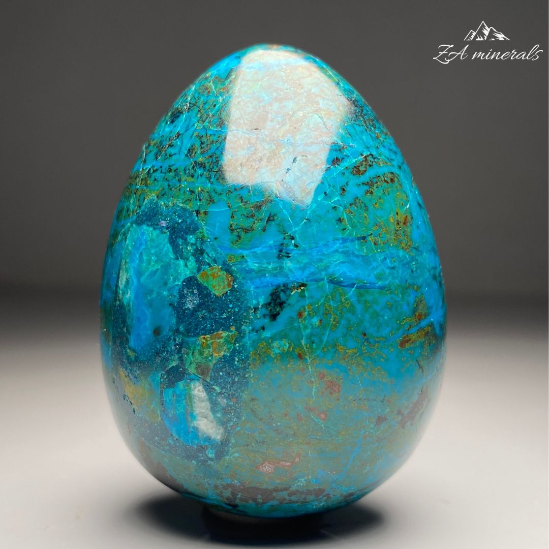 Chrysocolla and Malachite Egg HJ18