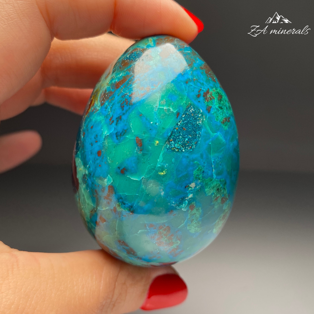 Chrysocolla and Malachite Egg HJ19