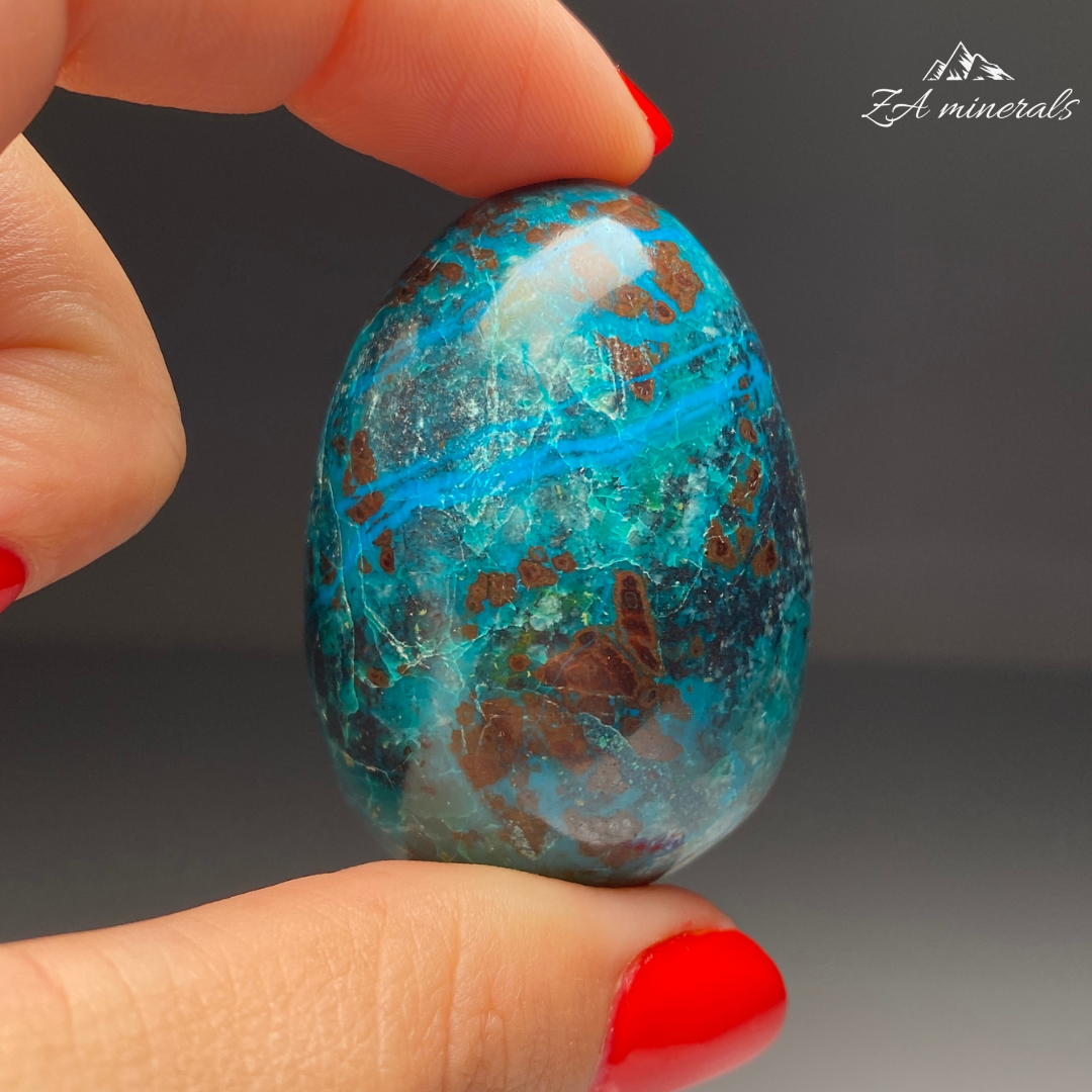 Chrysocolla and Malachite Egg HJ17