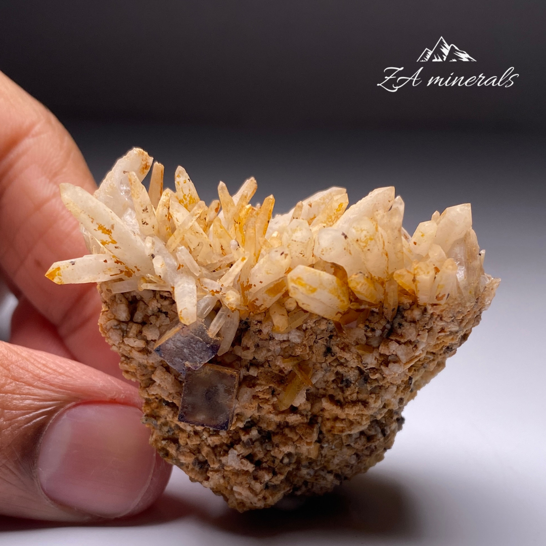 Brandberg Quartz & Fluorite on Feldspar HU03