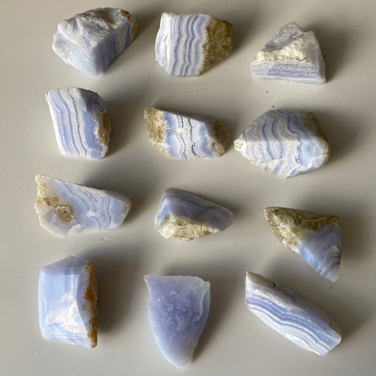 Part Polished Blue Lace Agate  (x12) 0.152kg TT8