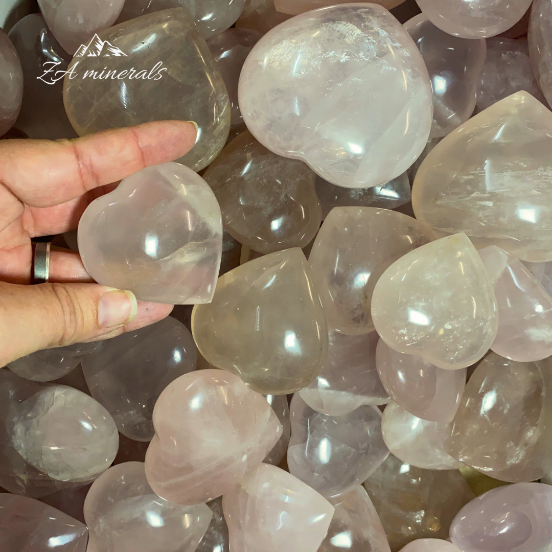 Polished Rose Quartz Hearts 1kg