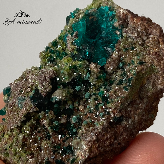 Dioptase Calcite Tsumeb 0.043kg IJ02