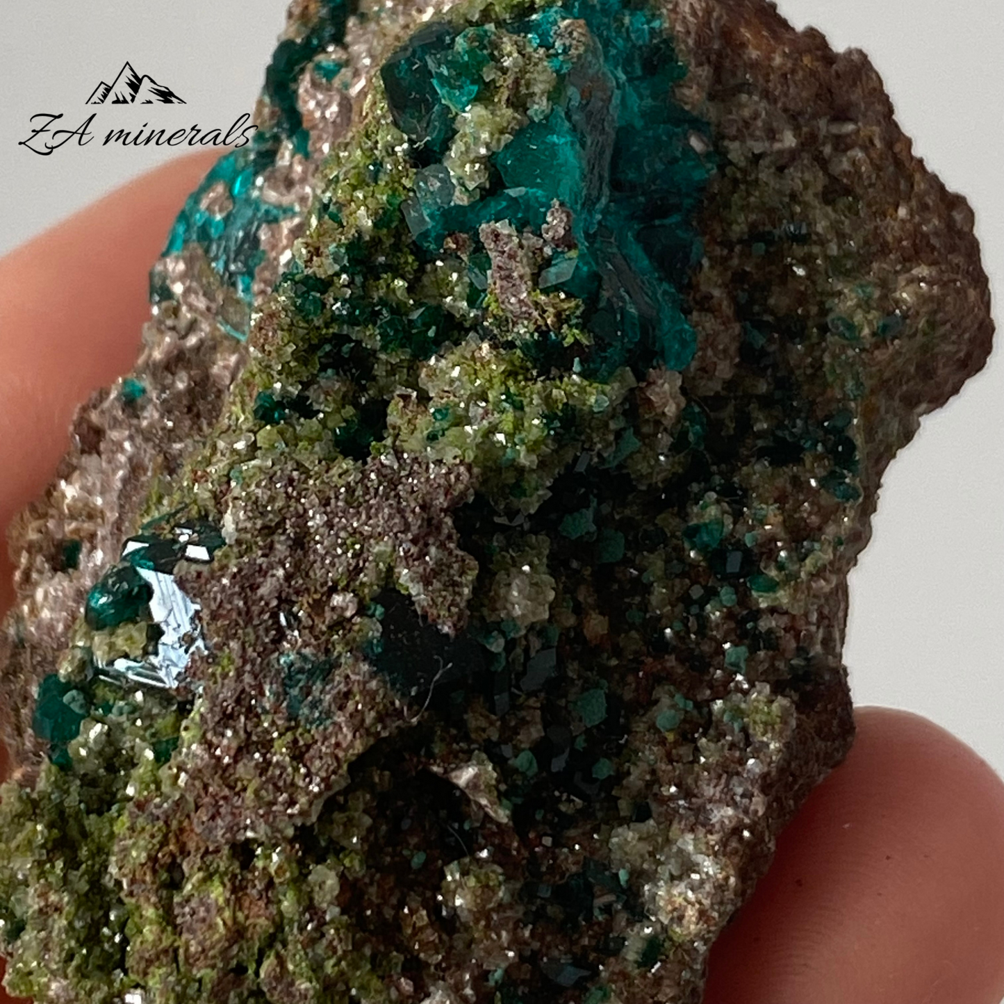 Dioptase Calcite Tsumeb 0.043kg IJ02