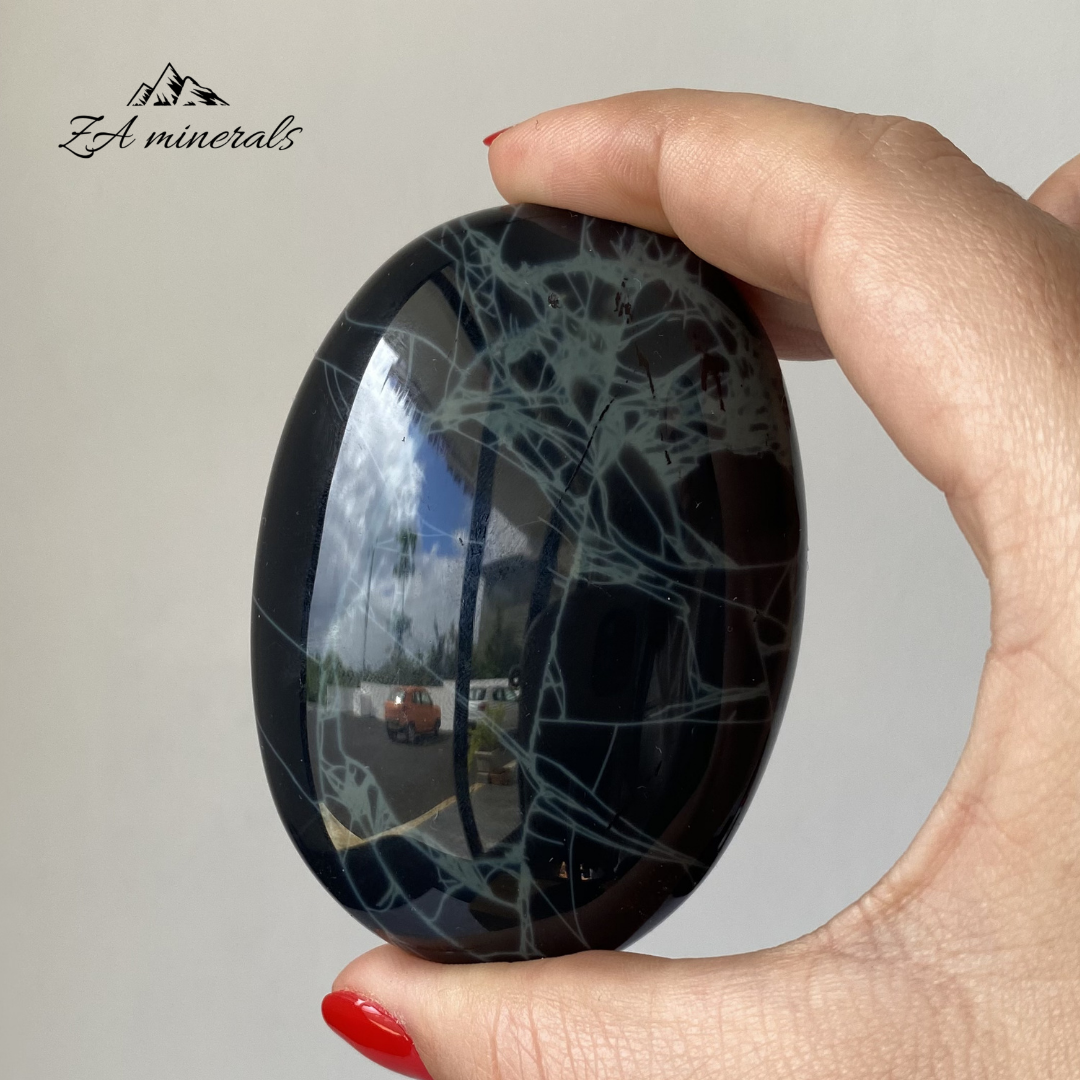 Polished Spiderweb Obsidian Palmstone (x1) 0.148kg IY20