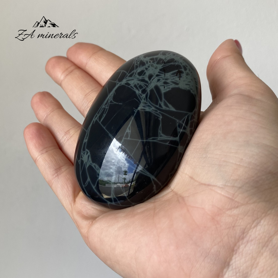 Polished Spiderweb Obsidian Palmstone (x1) 0.148kg IY20
