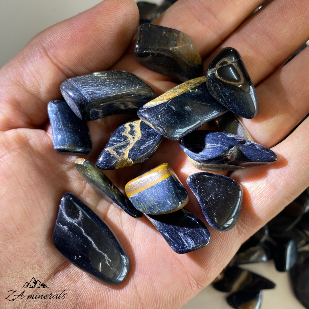 Polished Blue Tiger's Eye tumbles 1kg