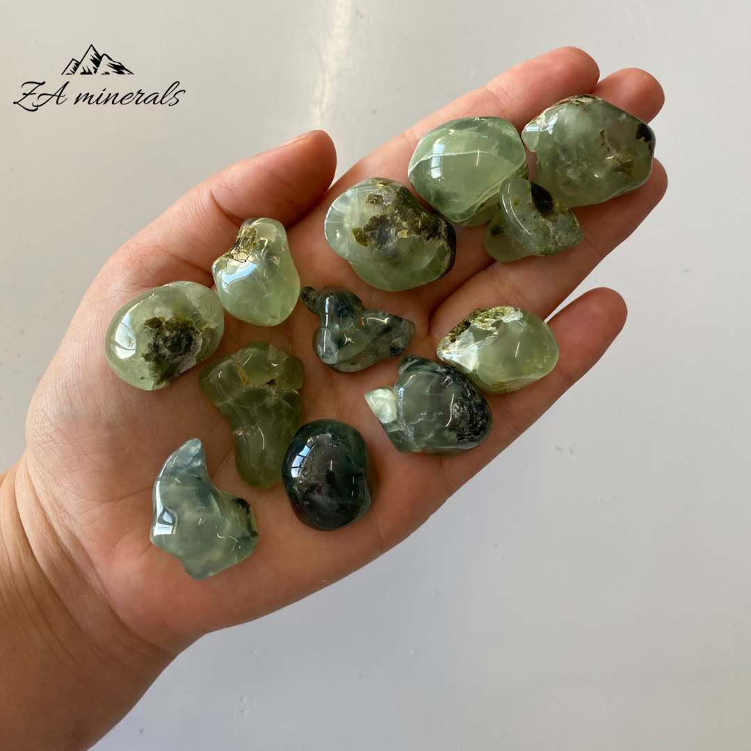 Polished Prehnite & Epidote Freeforms (x12) 0.142kg