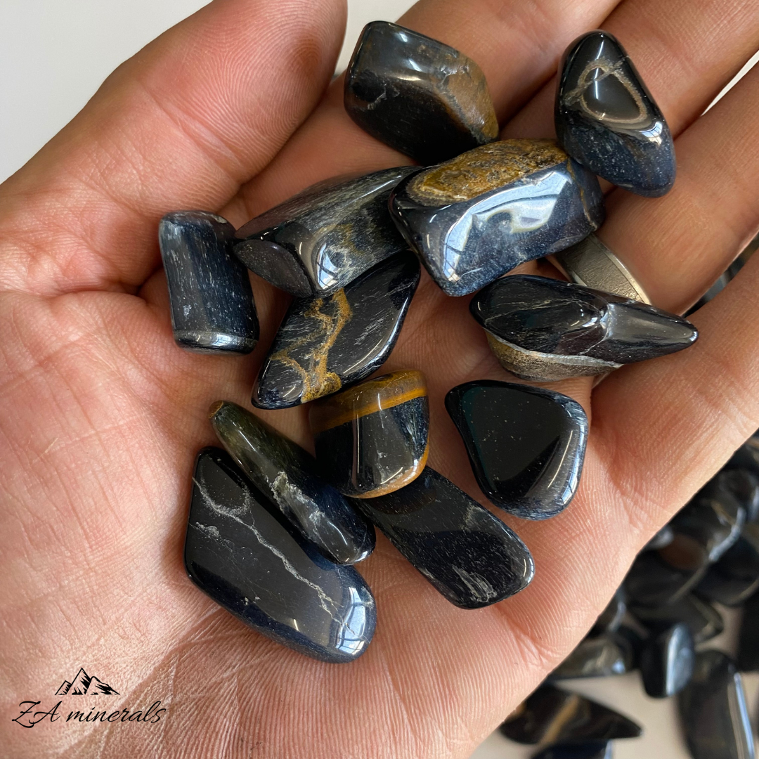 Polished Blue Tiger's Eye tumbles 1kg