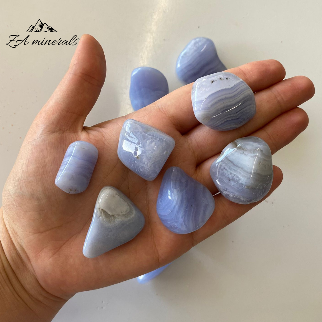 Blue Lace Agate Tumbles (x12) 0.216kg