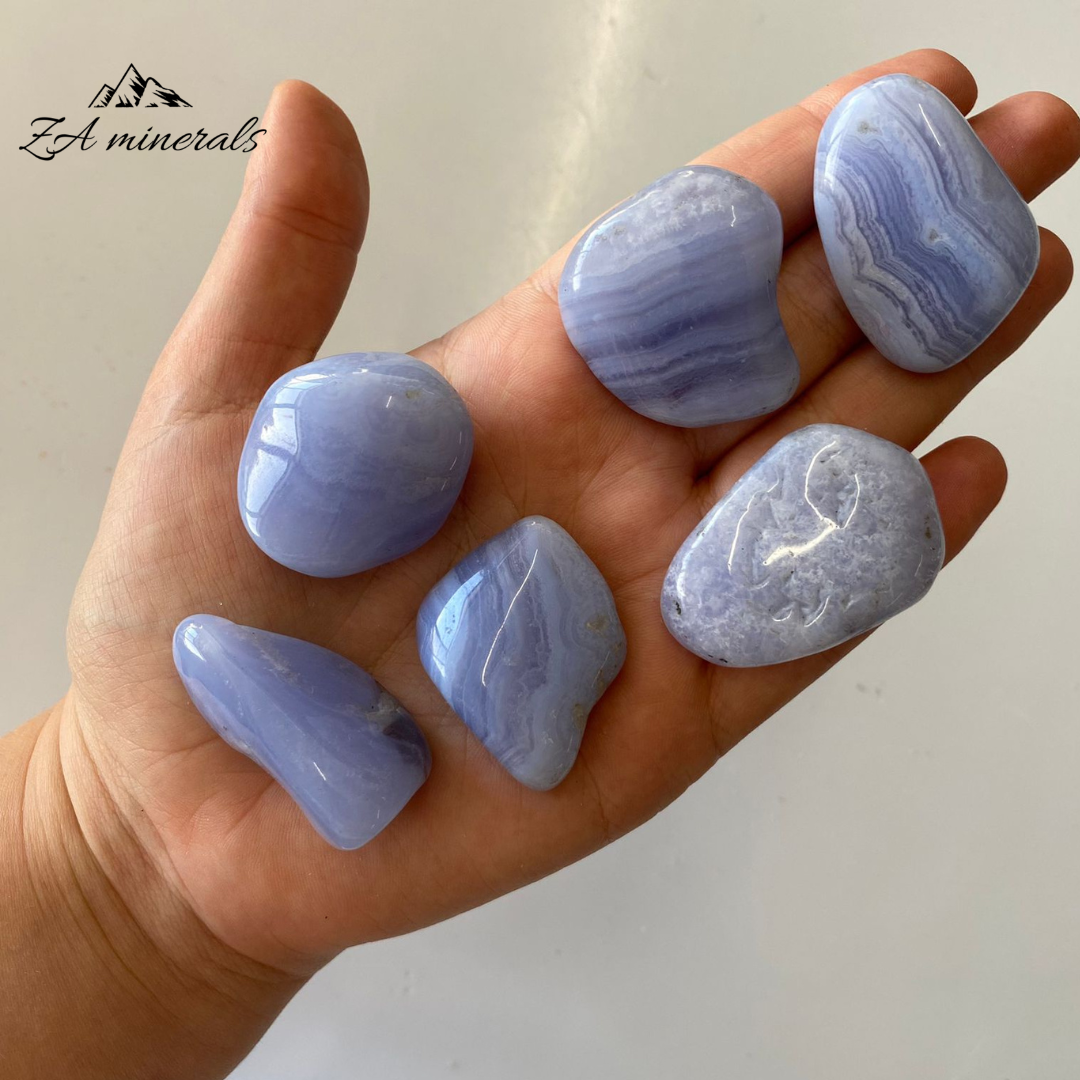 Blue Lace Agate Tumbles (x12) 0.216kg