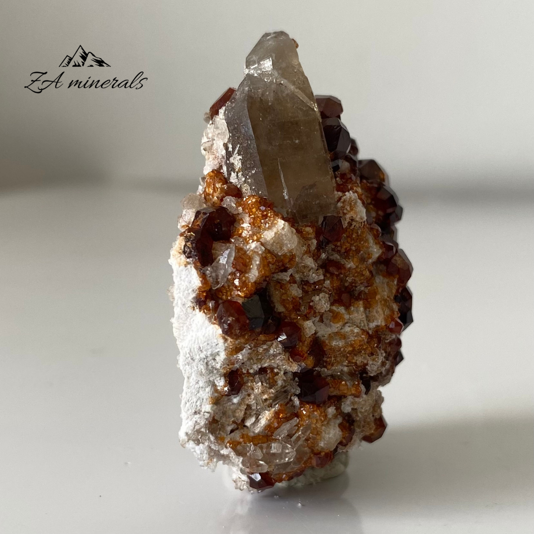 Spessartine Garnet & Smoky Quartz 0.046kg