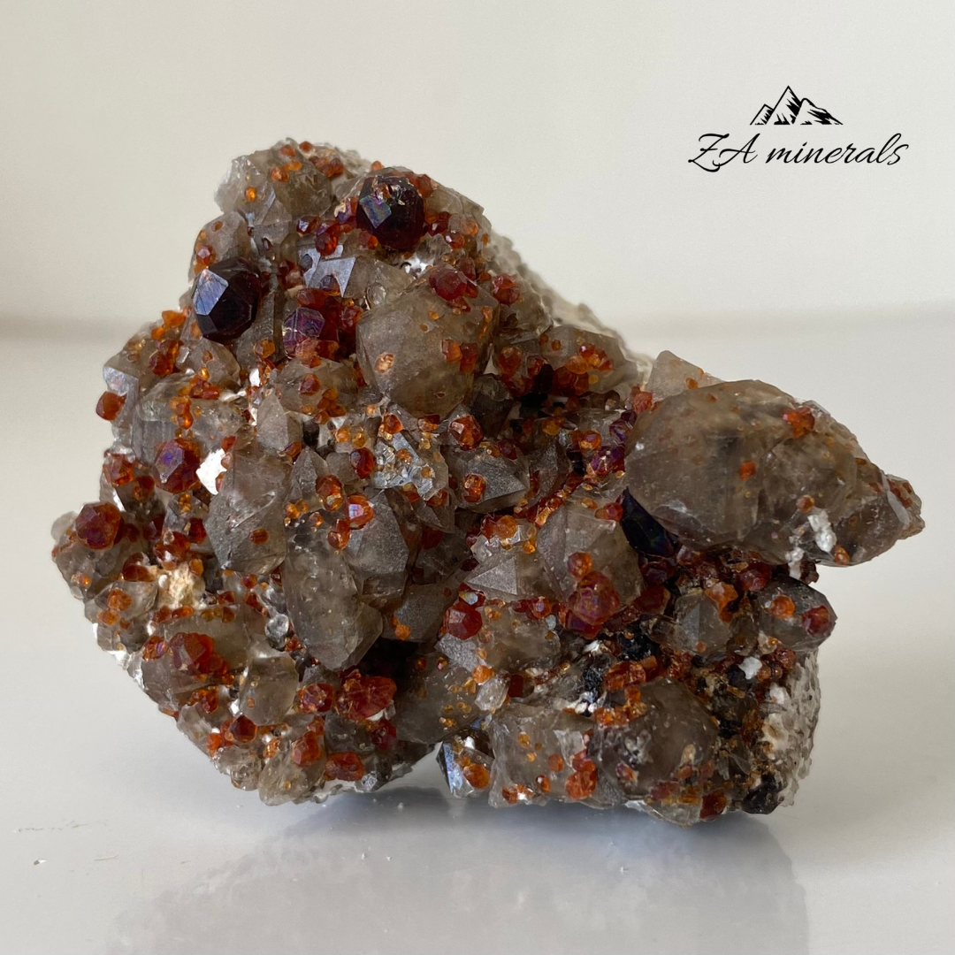 Spessartine Garnet & Smoky Quartz 0.079kg