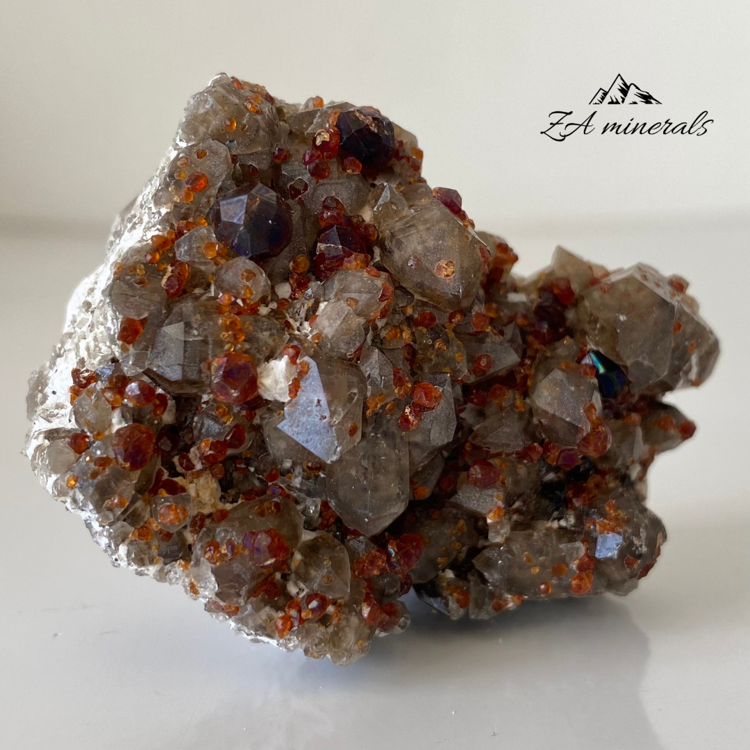 Spessartine Garnet & Smoky Quartz 0.079kg