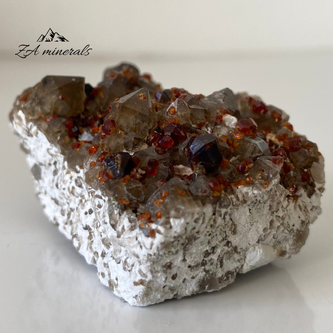 Spessartine Garnet & Smoky Quartz 0.079kg