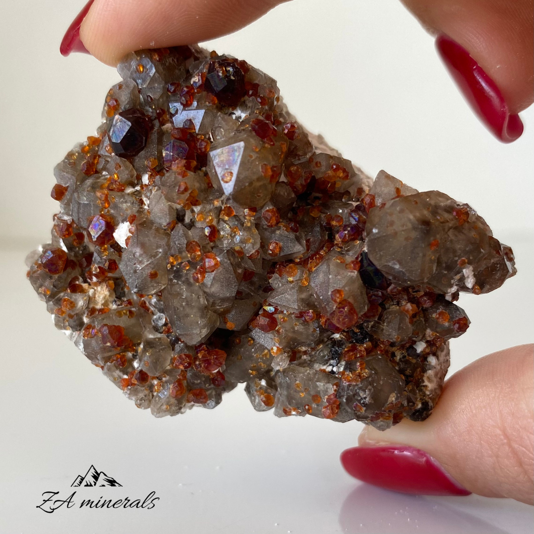 Spessartine Garnet & Smoky Quartz 0.079kg