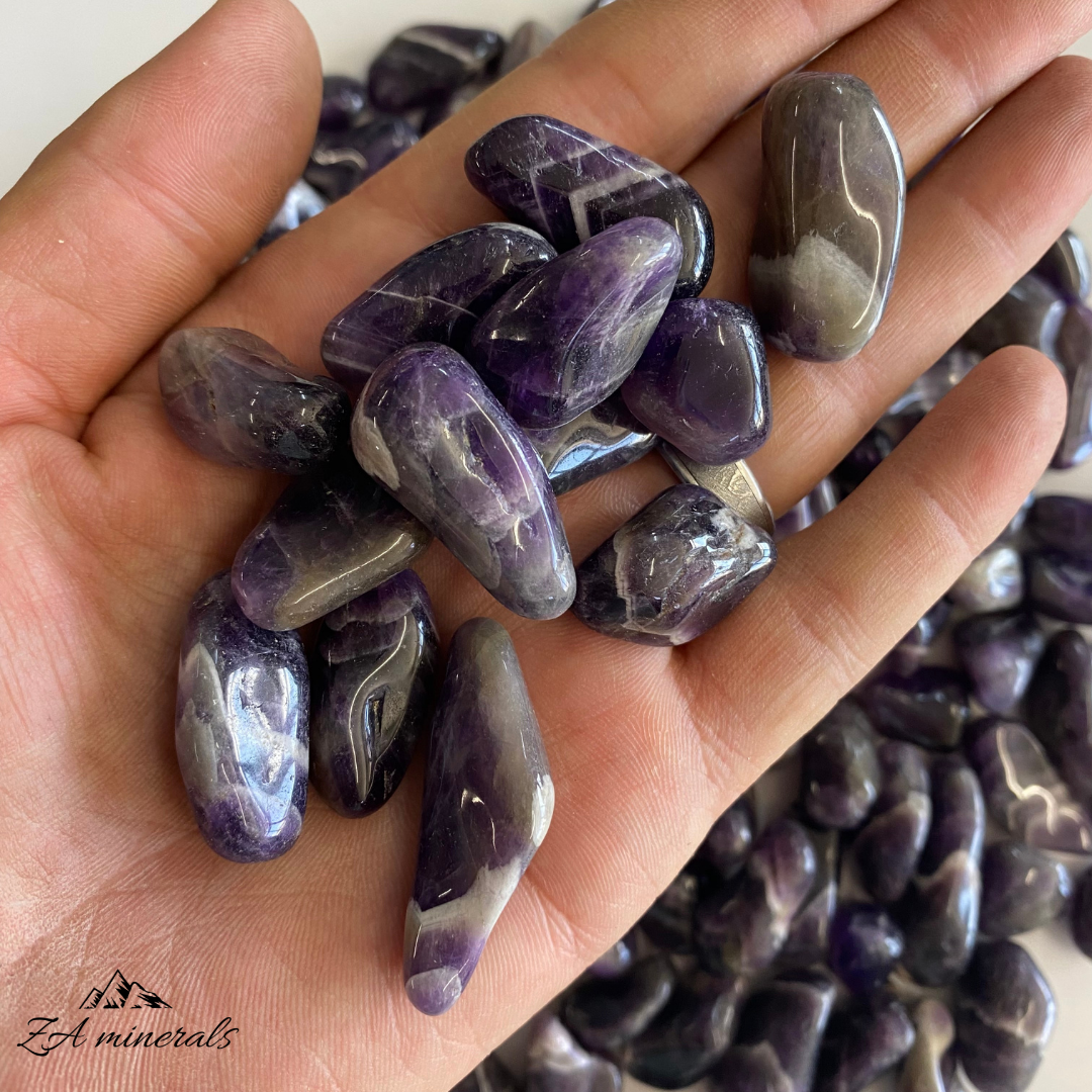 Polished Chevron Amethyst Tumbles 1kg