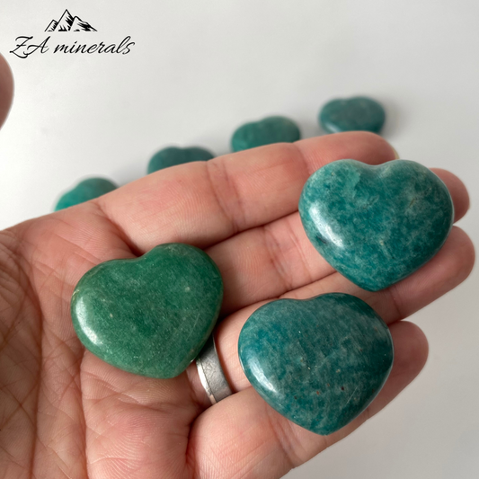 Polished Amazonite Hearts (small) (10 pieces)