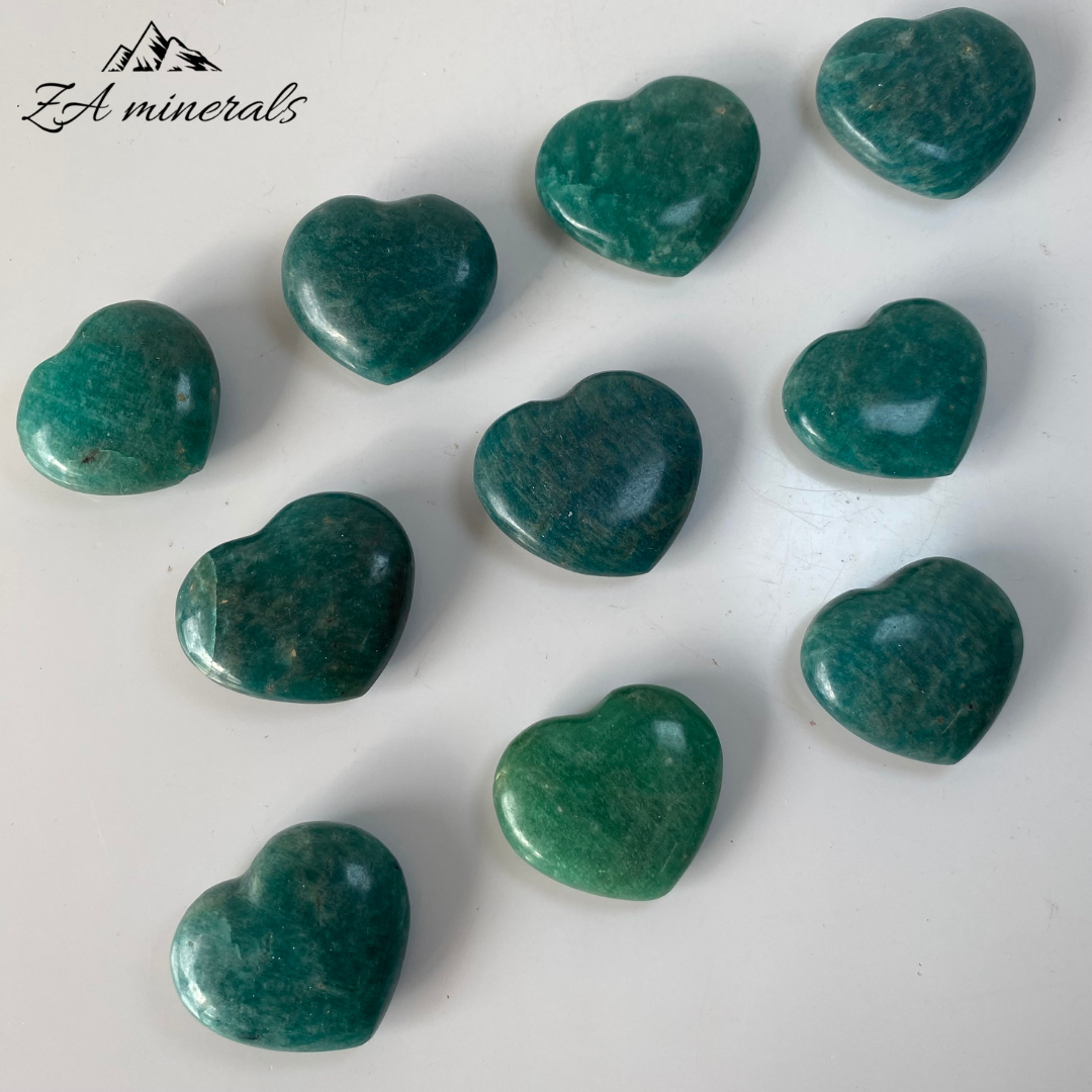 Polished Amazonite Hearts (small) (10 pieces)