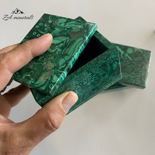 Polished Malachite Trinket Box (per piece)