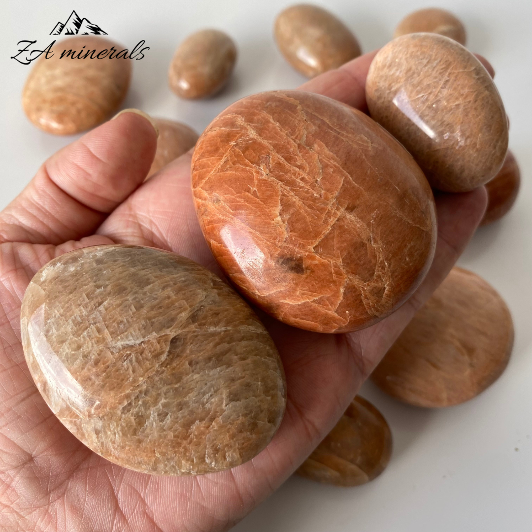 Polished Peach Moonstone Palmstones 2kg