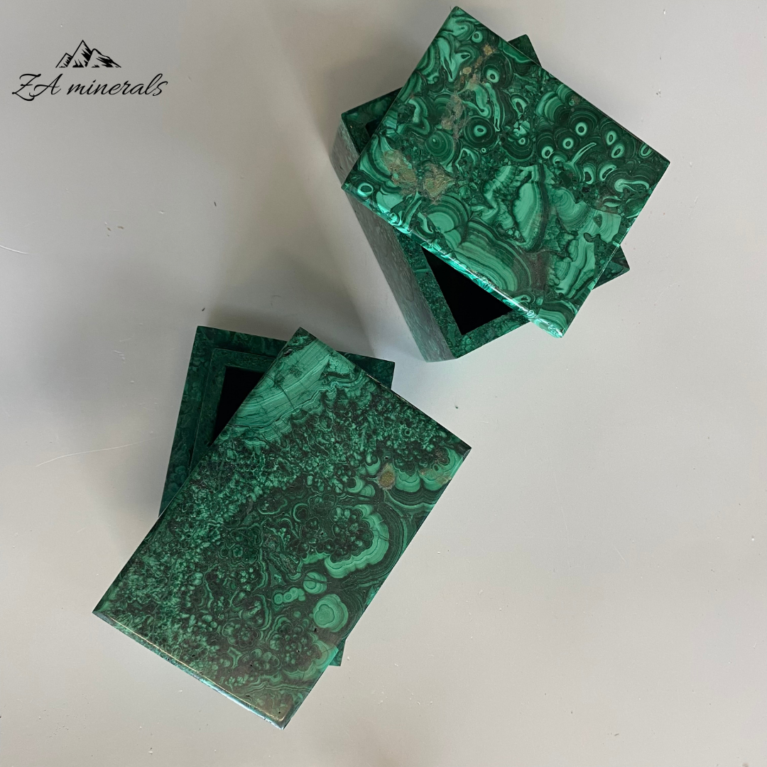 Polished Malachite Trinket Box (per piece)