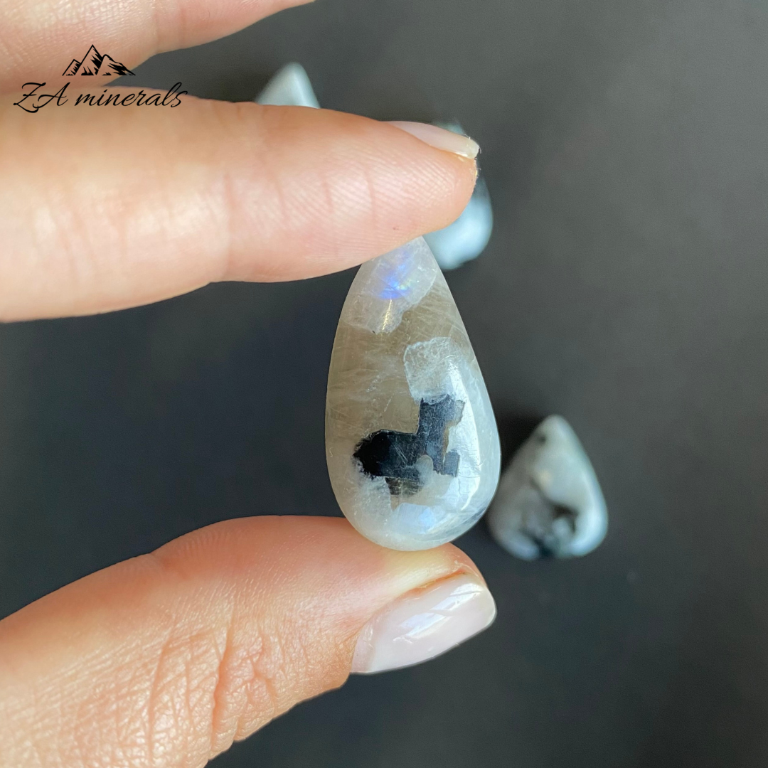 Polished Rainbow Moonstone Cabochon Set (x4) 0.018kg IQ13