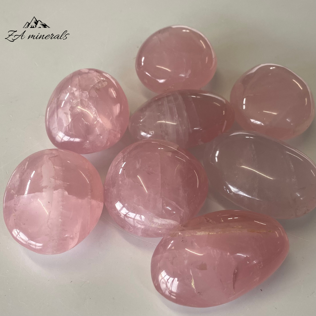 Polished Rose Quartz Palmstones (x2)  0.160kg IS3