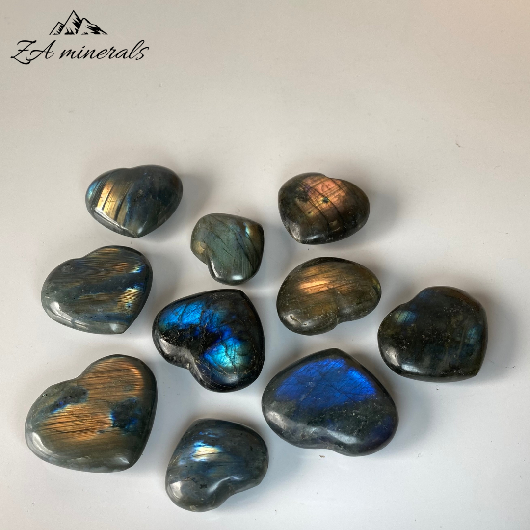 Polished Labradorite Hearts (small)