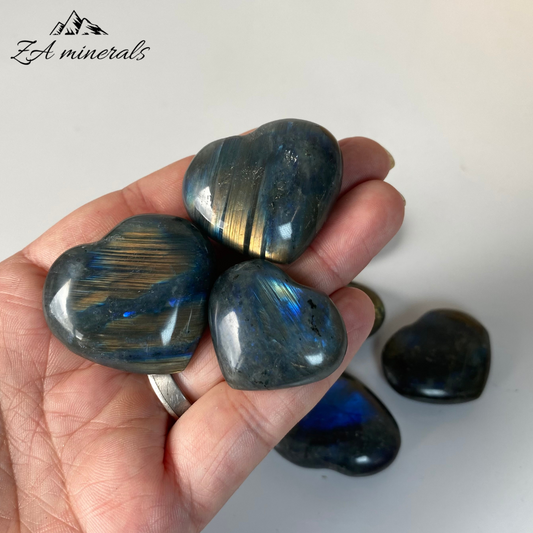 Polished Labradorite Hearts (small)