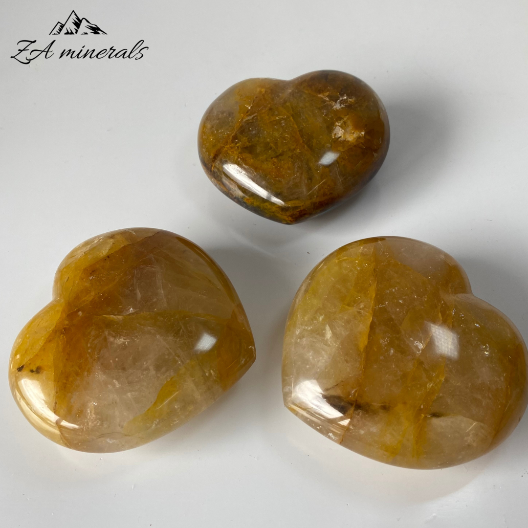 Polished Yellow Hematoid Hearts  1kg