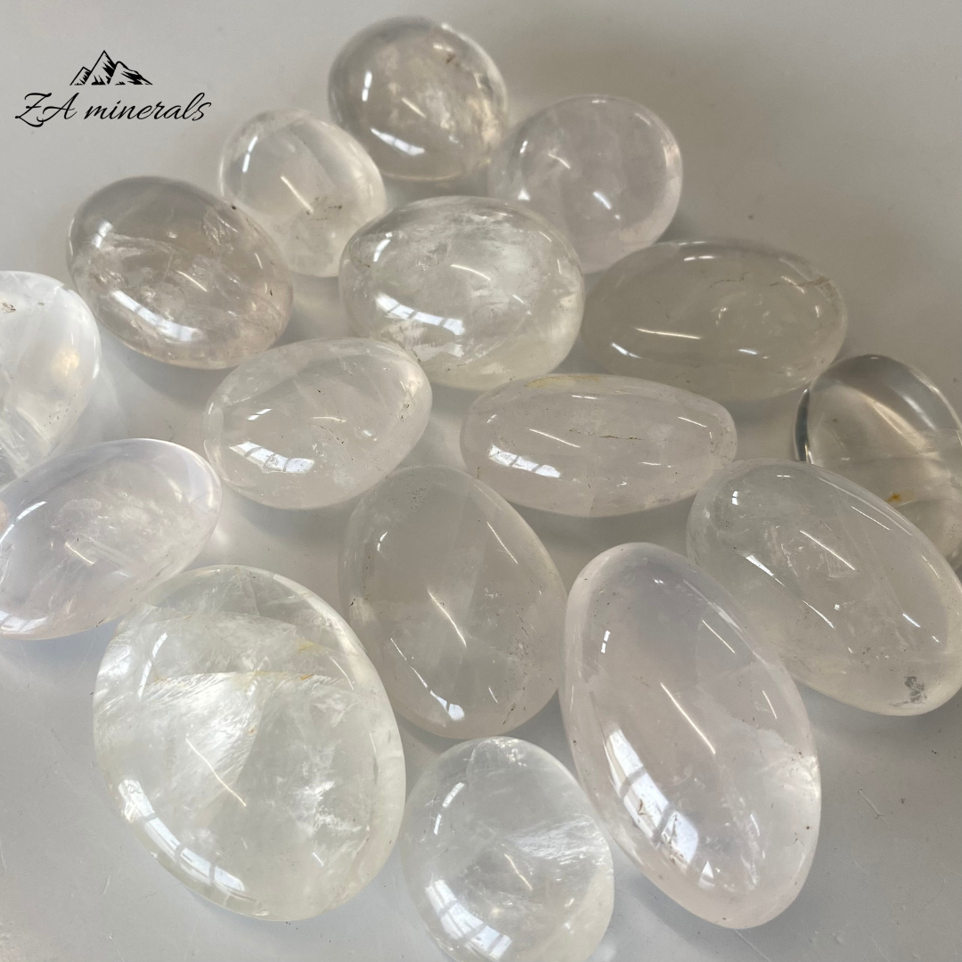 Polished Clear Quartz 'Girasol' Pebbles (x4) 0.130kg IS1