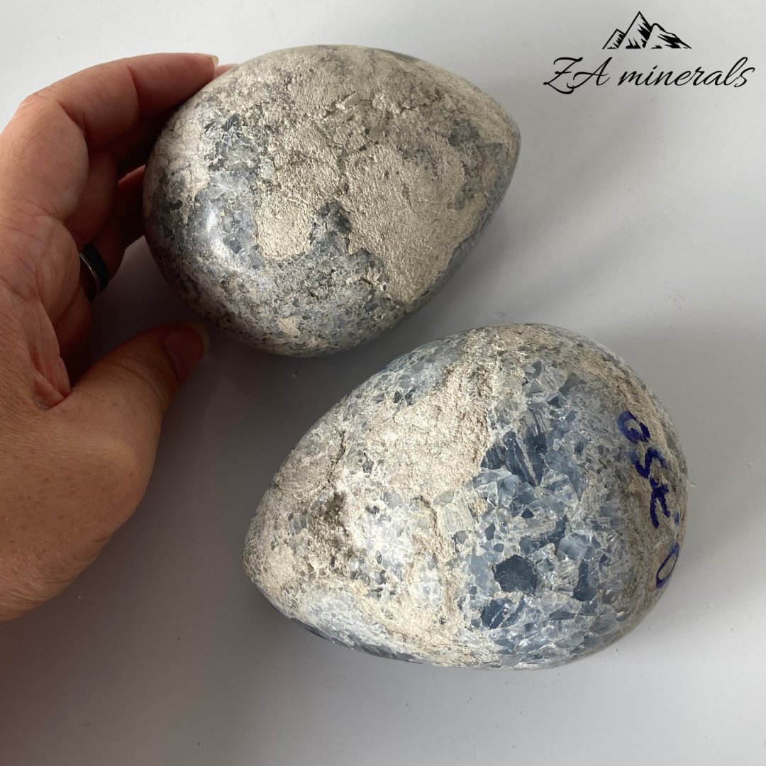 Celestite Egg Geode (x2) 1.548kg