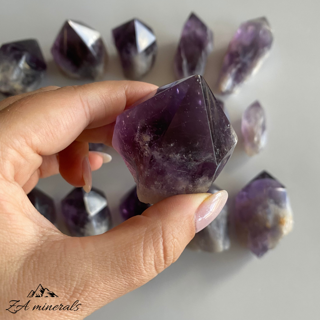 Part-Polished Amethyst Quartz (x15) 1.4kg RTS15