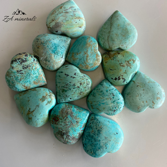 Polished Chrysocolla Hearts 1kg