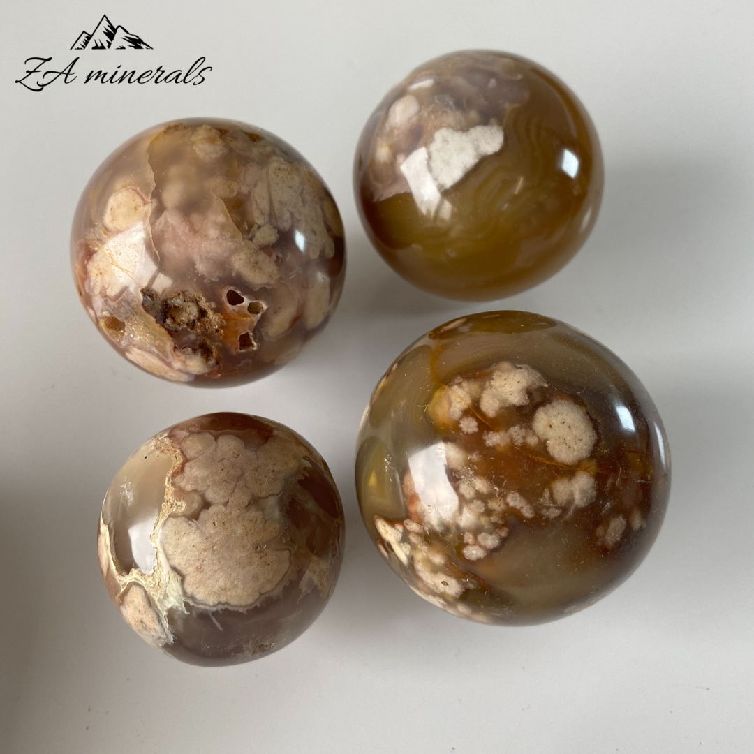 Polished Flower Agate Spheres  1kg